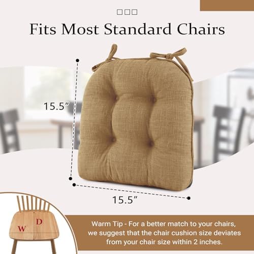 Wellsin Chair Cushions for Dining Chairs, Non-Slip Kitchen Chair Pads