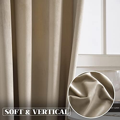 VANASEE Velvet Curtains 2 Panels 120 inches Long - Room Darkening