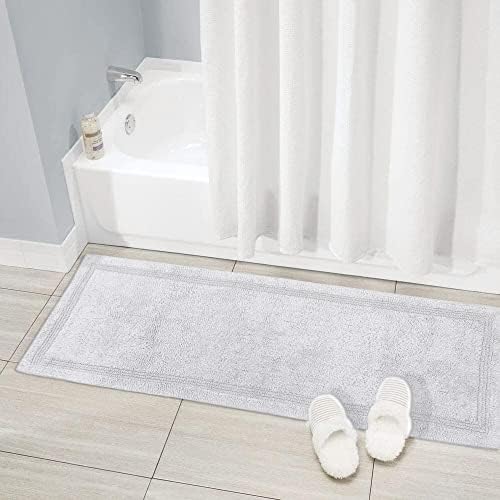 WOVEN ST. Cotton Bath Runner | Area Carpet for Spa, Vanity Shower