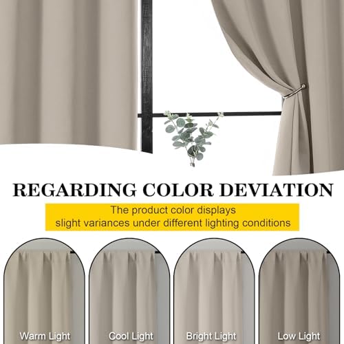 Extra Long Stone Blackout Curtains for Bedroom Living Room 120 Inches