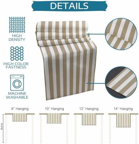 Brown Stripe Table Mats Set of 6 With Table Runner 90 Inches
