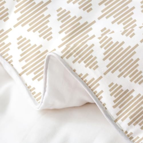 Erosebridal Diamond Striped Bedding Set Queen Khaki Gemeteric 100%