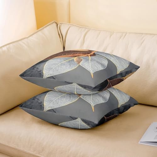 jejeloiu Leaf Pattern Throw Pillow Covers 22 x 22-Inch Kids Leaves