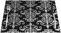 Black and Gray Damask Placemats 6 PCS Heat Resistant Washable Woven