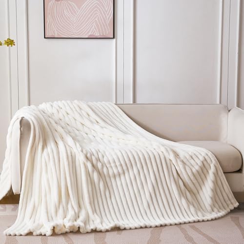 Super Soft Queen Blanket for Bed, Premium Silky Flannel Fleece with 3D