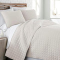 Beige King Quilt Set with 2 Quilted Pillow Shams, Summer Bedspread