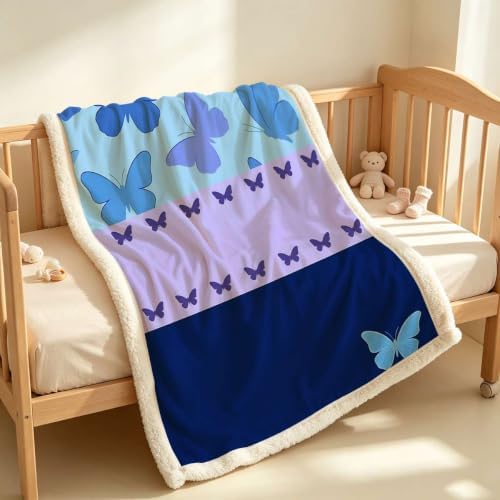 Minimal Wings Double-Layer Sherpa Fleece Throw Blanket 60”x 80”