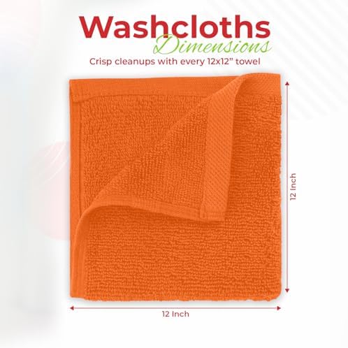 RIVERSIDE 60-Pack Cotton Washcloths – Soft & Absorbent Face Towels