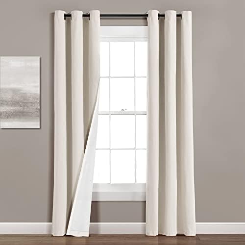 Lush Decor Insulated Grommet Linen Textured Room Darkening Window