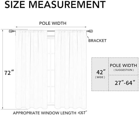 Easy-Going Rod Pocket Blackout Curtains, 2 Panels 42x72in, Beige