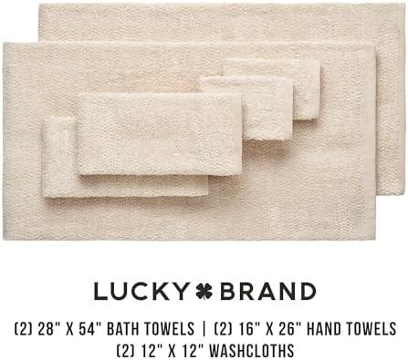 Lucky Brand Luxurious Boucle 6 Piece Bath Towel Set - (2) Bath Towels
