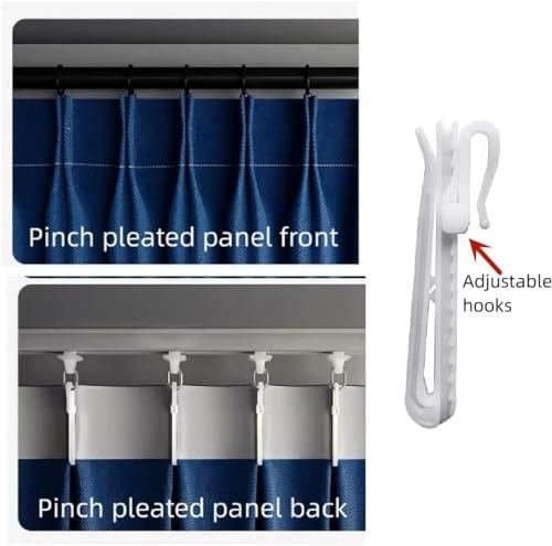White Pinch Pleated Linen Curtains 84 Inch Length 1 Panel for Living