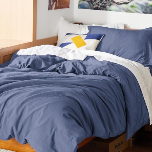 Bedsure Slate Blue Duvet Cover Twin/Twin XL - 2Pcs Prewashed Soft