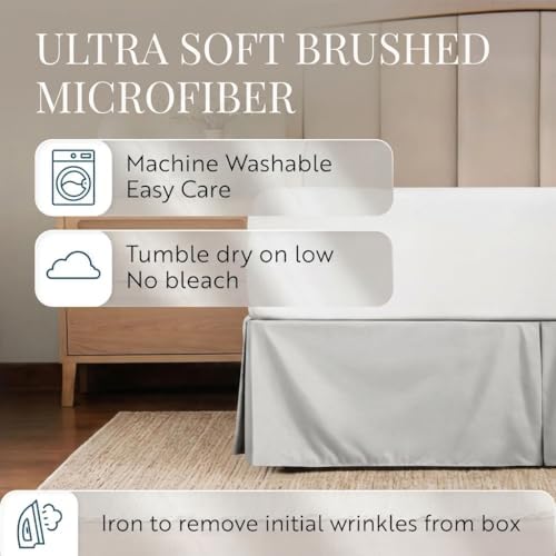 Linen Market Bed Skirt - Ultra Soft Microfiber - Easy Fit with 14 Inch