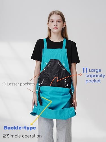 Multiple pockets versatile apron,neutral style canvas adjustable