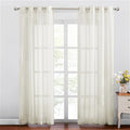 NICETOWN Semi Sheer Curtains 84 inch Length 2 Panels, Grommet Retro