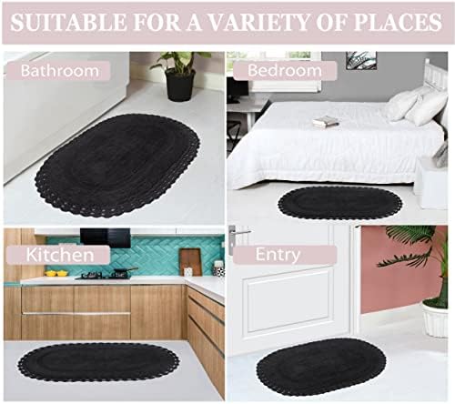 Home Weavers Hampton Crochet Reversible Bathmat 100% Cotton Bathroom