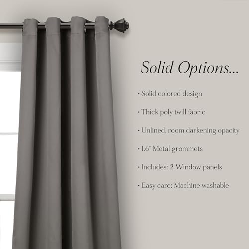Lush Decor Insulated Grommet Blackout Window Curtain Panels, Pair, 52"