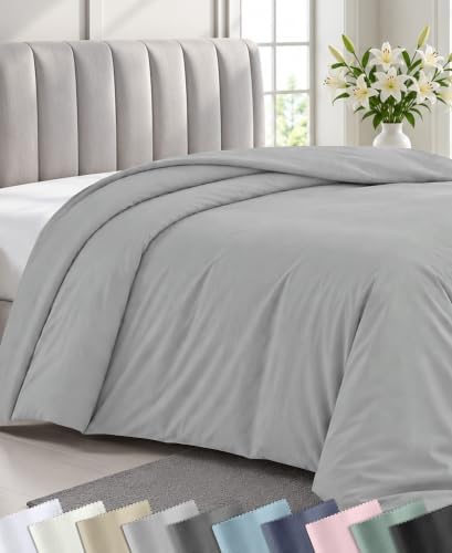 California Design Den Luxury Twin XL Duvet Covers, Light Grey