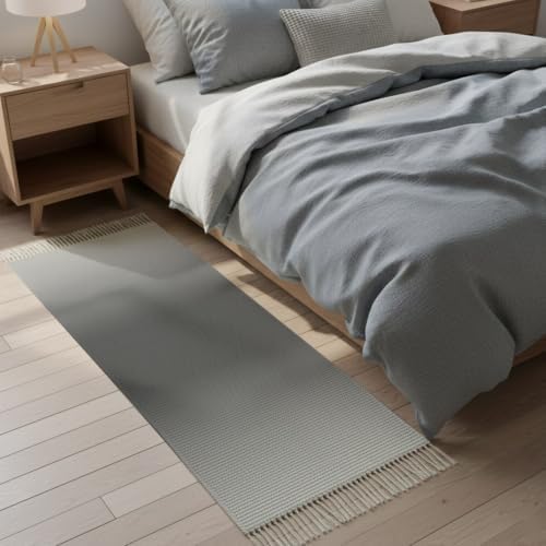 Ombre Charcoal Gray Hallway Runner Rug 2'x5', Solid Color Gradient