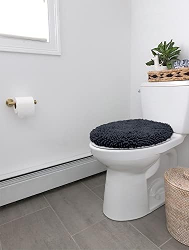 LuxUrux Chic Charcoal Bliss Bath Mat Bundle U-Shaped Contoured