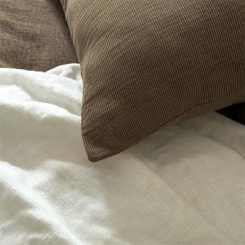NSNLGSGC 100% Muslin Cotton Tan Houndstooth Queen Size Duvet Cover
