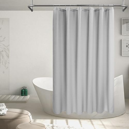 Barossa Design Waffle Weave Shower Curtain, Lake Wanaka Gray, 72x72