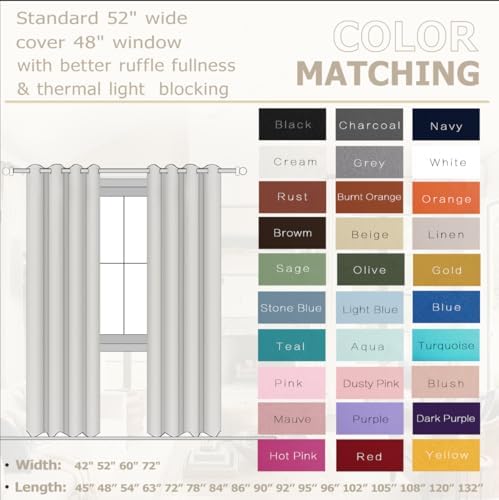 KOUFALL 72 Inch Length Curtain Panels,50% Blackout Room Darkening Boho