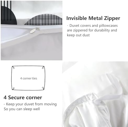 Duvet Cover Set Zipper Closure Light Gray Queen Quilt Cover Set Modern