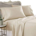 American Linen Cotton Sheets, Beige Solid 600 Thread Count 4PC Twin