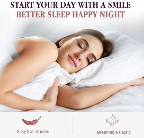 2-Pack Fitted Sheet Twin XL, Pure Cotton Percale Weave Fitted Bottom