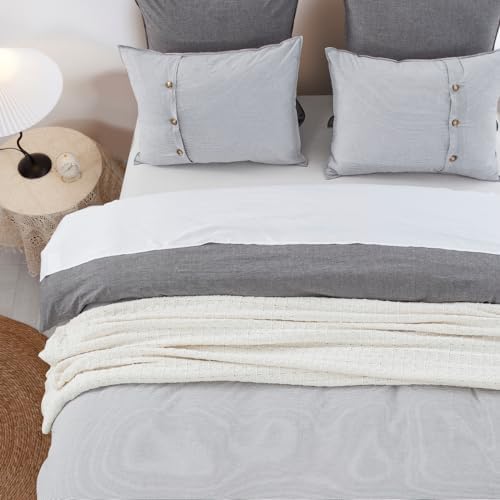 DAUAOTO King Size Duvet Cover Set 104"X90" Zipper Closure, Washed