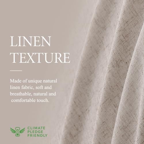 Jowels Oatmeal Pinch Pleated Linen Curtains 84 Inches Long for Living