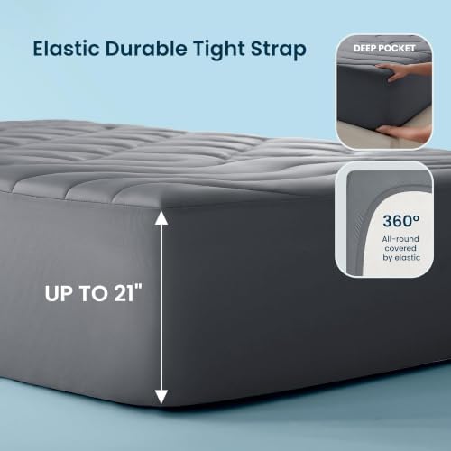 Sleep Zone Cooling Mattress Pad Queen, Support Mattress Topper