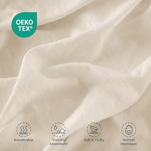 SLEEP ZONE Duvet Cover Twin/Twin XL Size, Stone Washed, Soft and