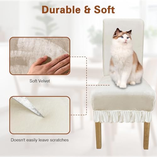 Velvet Dining Room Chair Cover Stretch Thicker Dining Chair Covers Set