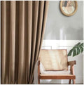 Thermal Blackout Curtains for Bedroom | Polyester Solid Brown Fleece