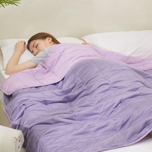 Satwip Purple Weighted Blanket 10 lb, Cooling Weighted Blanket for Hot