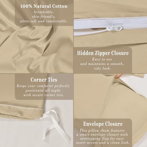 100-Percent Cotton Duvet Cover Set, Hidden Zipper Closure, Ultra Soft