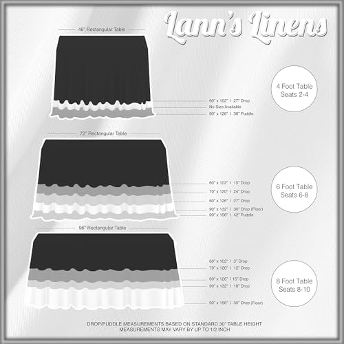 Lann's Linens 10 Pack 60 x 102 Inch Rectangular Tablecloth, Washable
