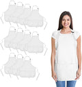 DALIX Apron Commercial Restaurant Home Bib Spun Poly Cotton Kitchen