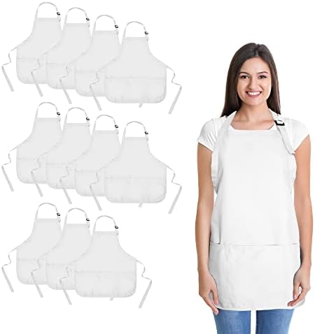 DALIX Apron Commercial Restaurant Home Bib Spun Poly Cotton Kitchen
