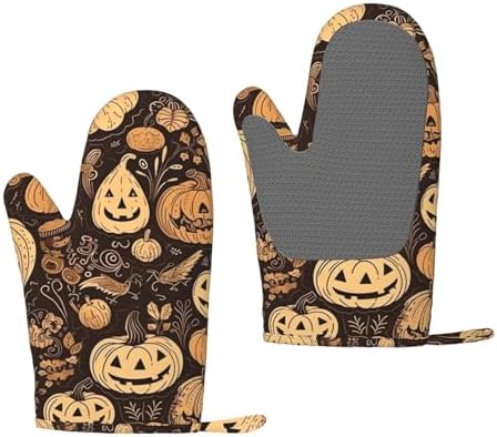 2pcs Silicone Oven Mitts Set Heat Resistant Oven Glove Non-Slip Grip
