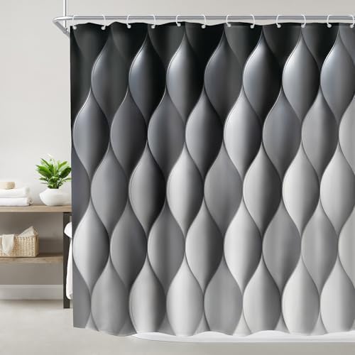 Gray Ombre Shower Curtain Modern Abstract Grey Bathroom Decor 72x72