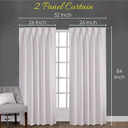 LITTLE BIRD Double Pinch Pleat Blackout Window Curtains Panels for