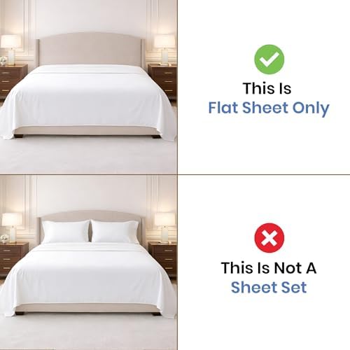 Kotton Culture 100% Egyptian Cotton 1 Pc Flat Sheet - 400 Thread