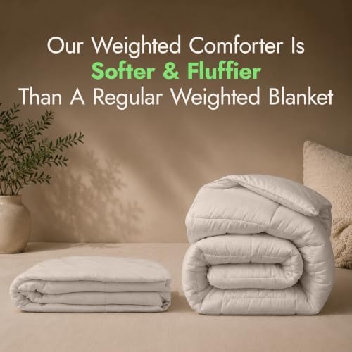 HomeSmart Queen Size Weighted Comforter 20 lbs, Light Calming Pressure