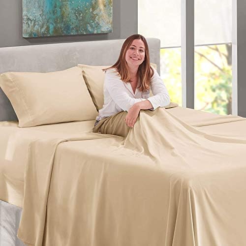 4 Piece Sheet Set - 20 inch Deep Pocket Bed Sheet Set - 100% Cotton