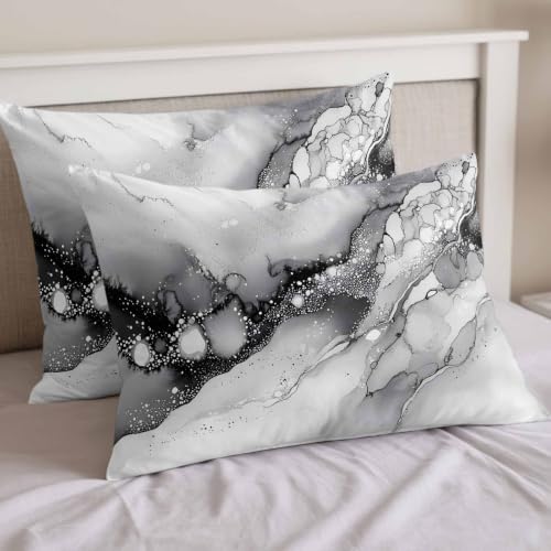 Abstract Ombre Gray Queen Duvet Cover Set - 4 Pcs Comforter Cover
