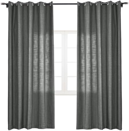 cololeaf Linen Textured Curtains 96 inches Long Room Darkening